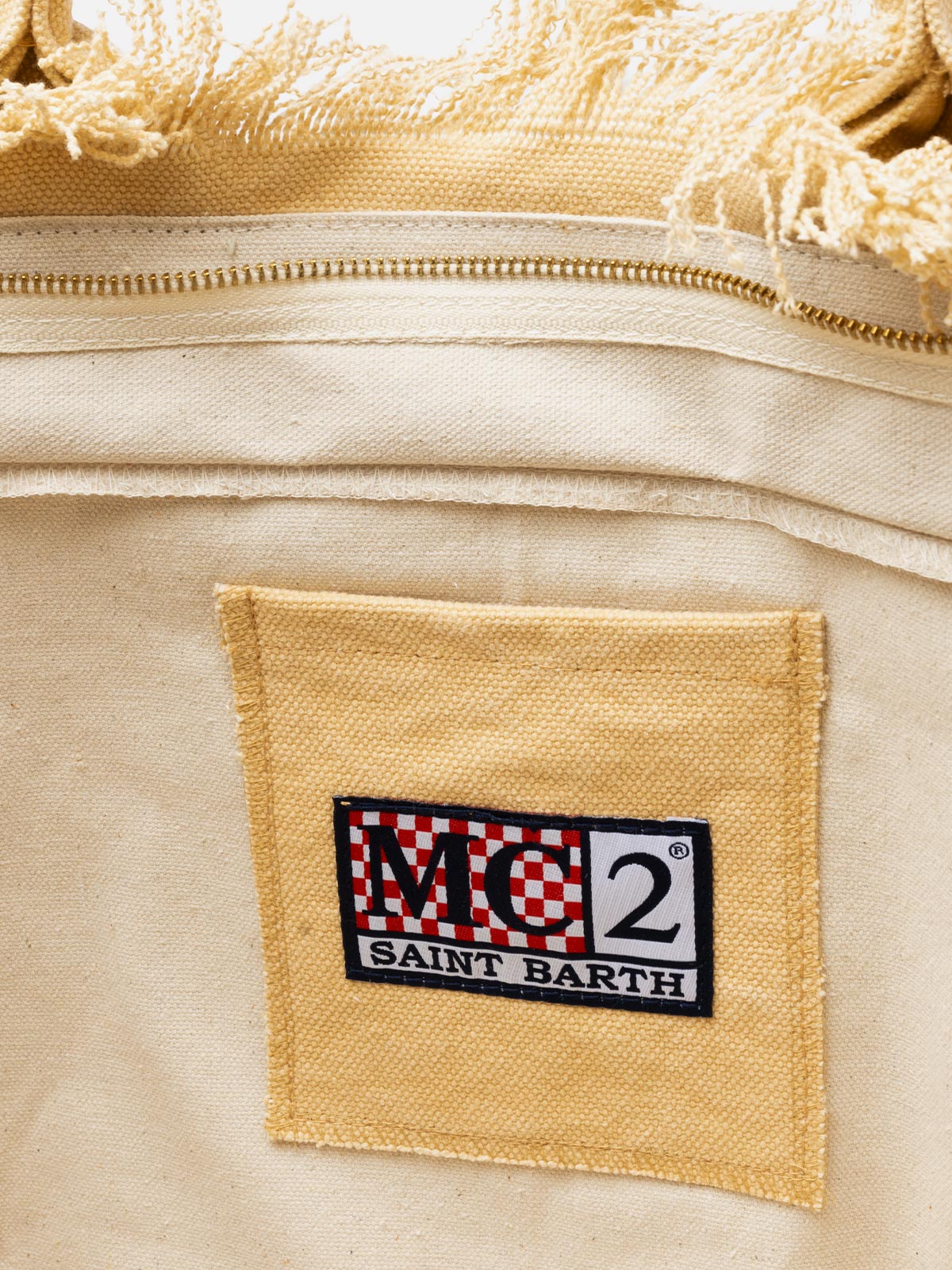 Beige cotton canvas Vanity tote bag