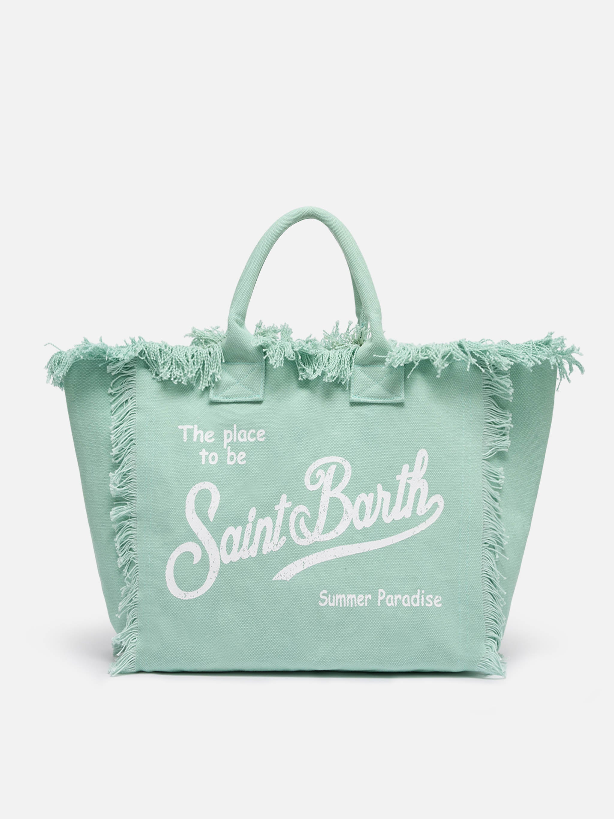 Sage green cotton canvas Vanity tote bag