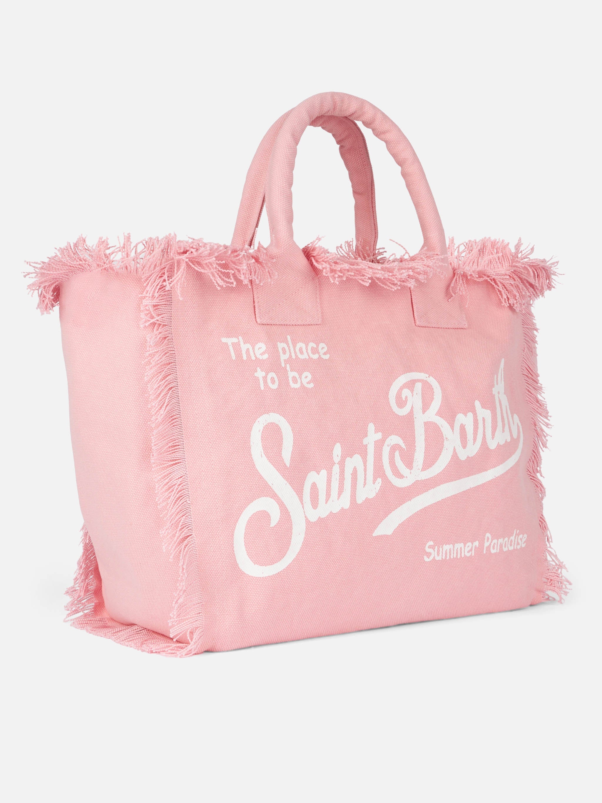 Pink cotton canvas Vanity tote bag