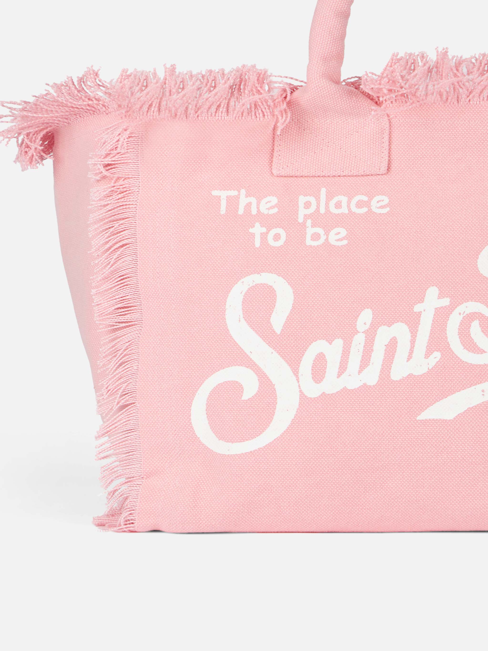 Pink cotton canvas Vanity tote bag