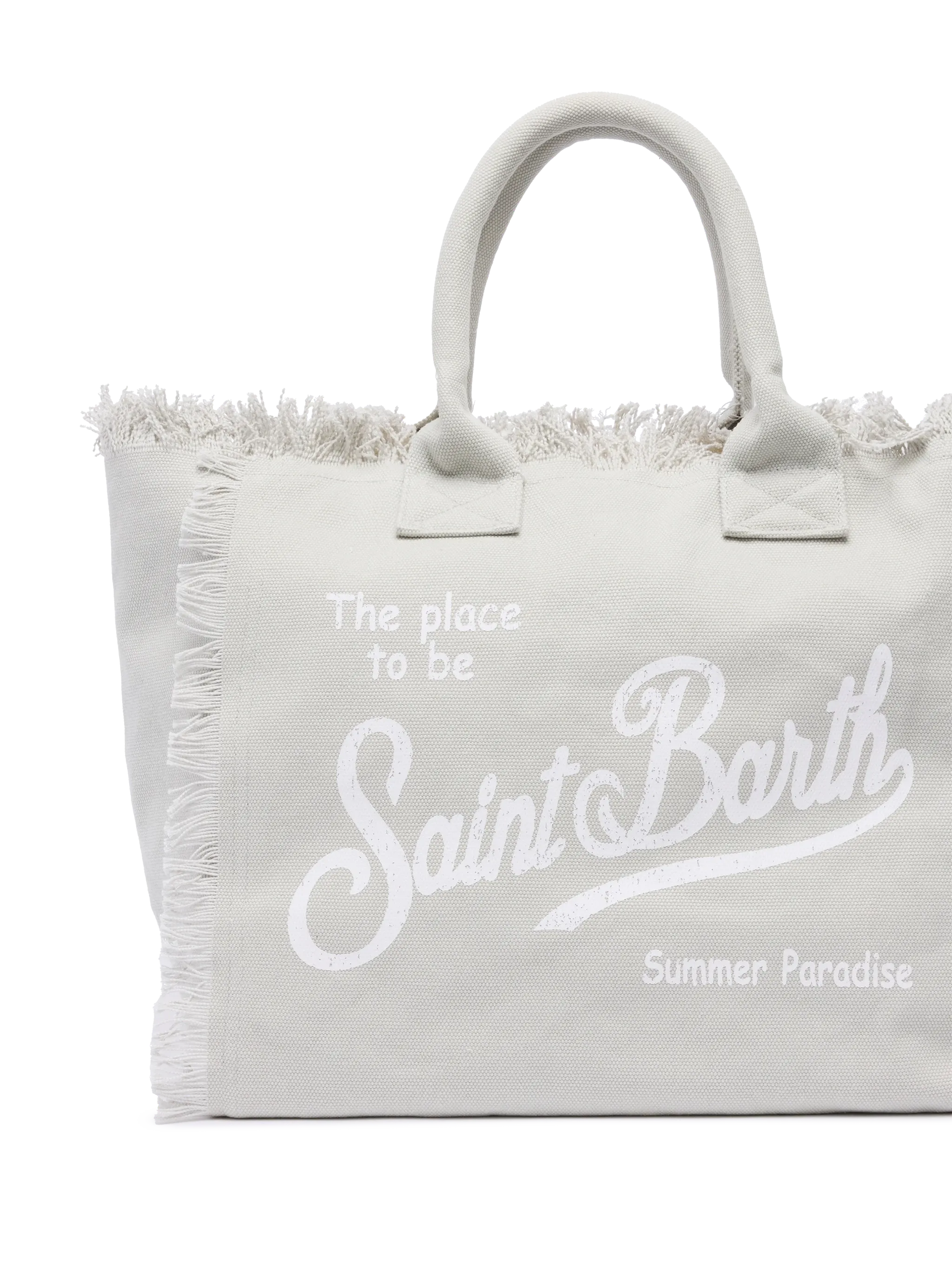 Grey cotton canvas Vanity tote bag