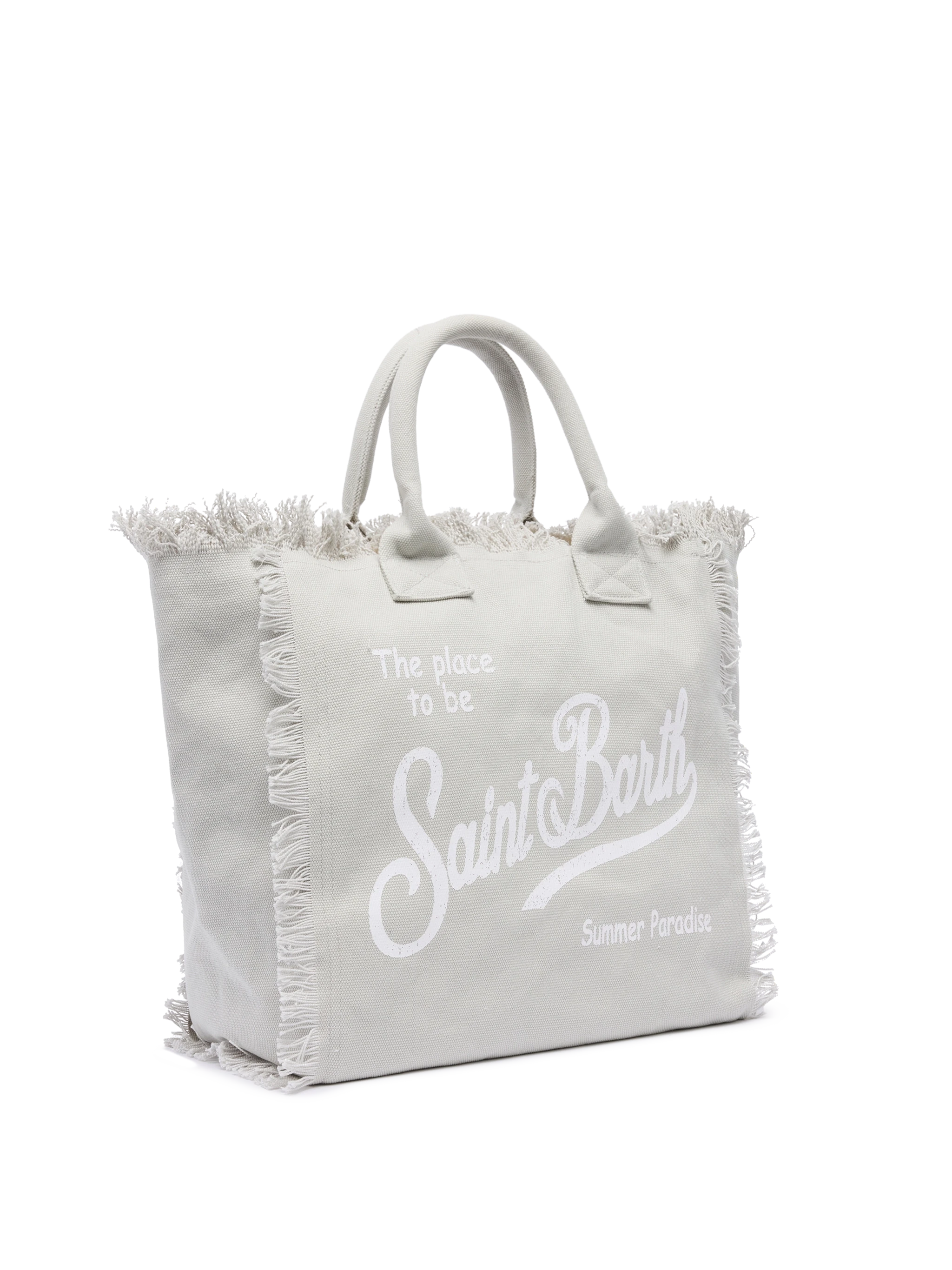 Grey cotton canvas Vanity tote bag