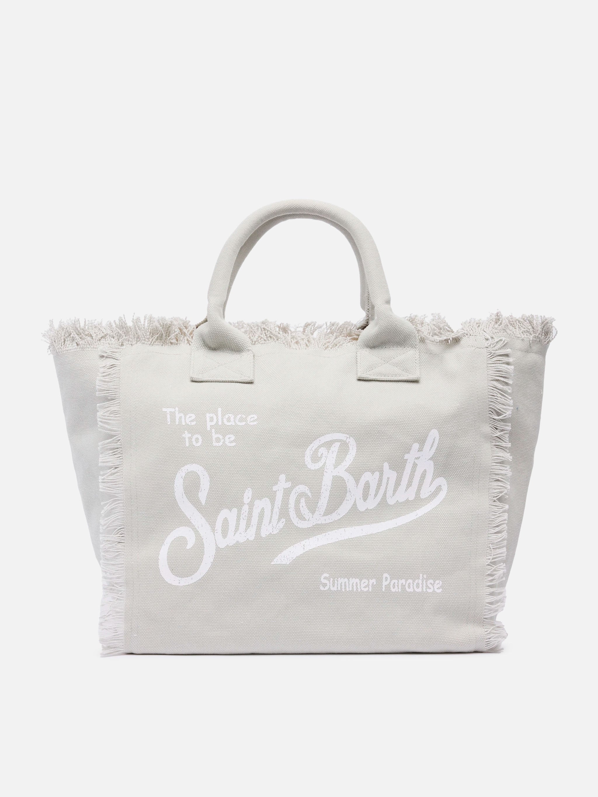 Grey cotton canvas Vanity tote bag