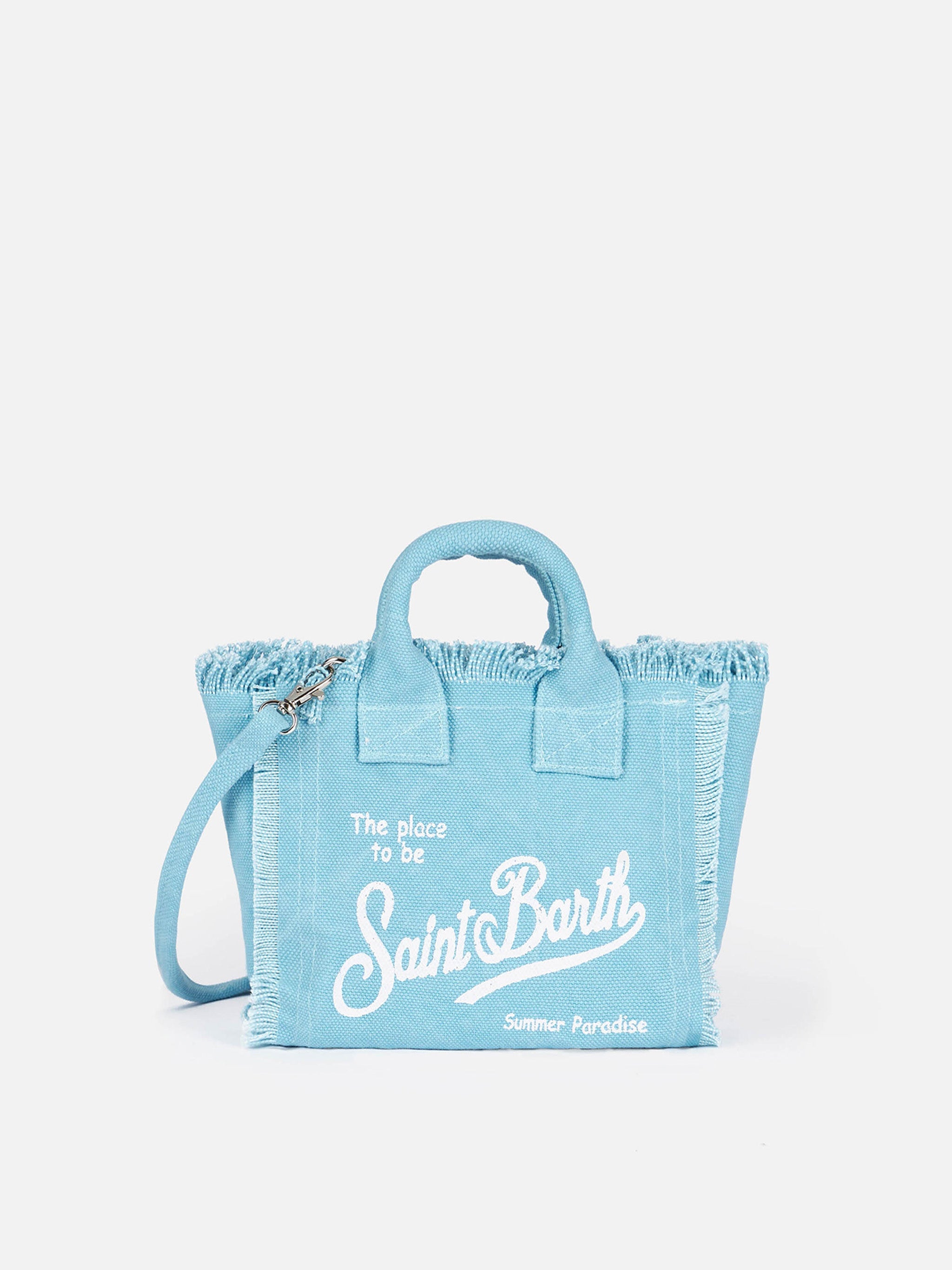 Light blue cotton canvas Mini Vanity bag