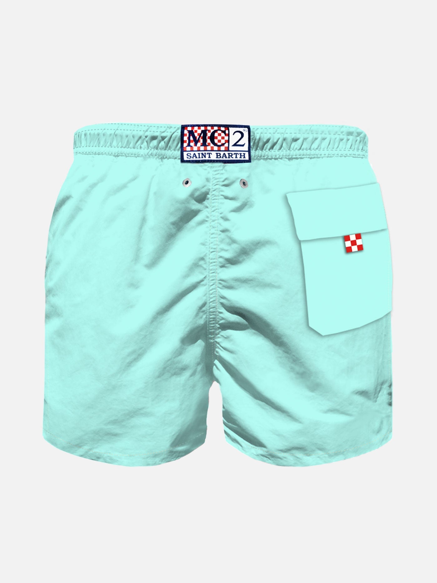 Costume da bagno per ragazzo con ricamo "Faccio un mare di guai!"