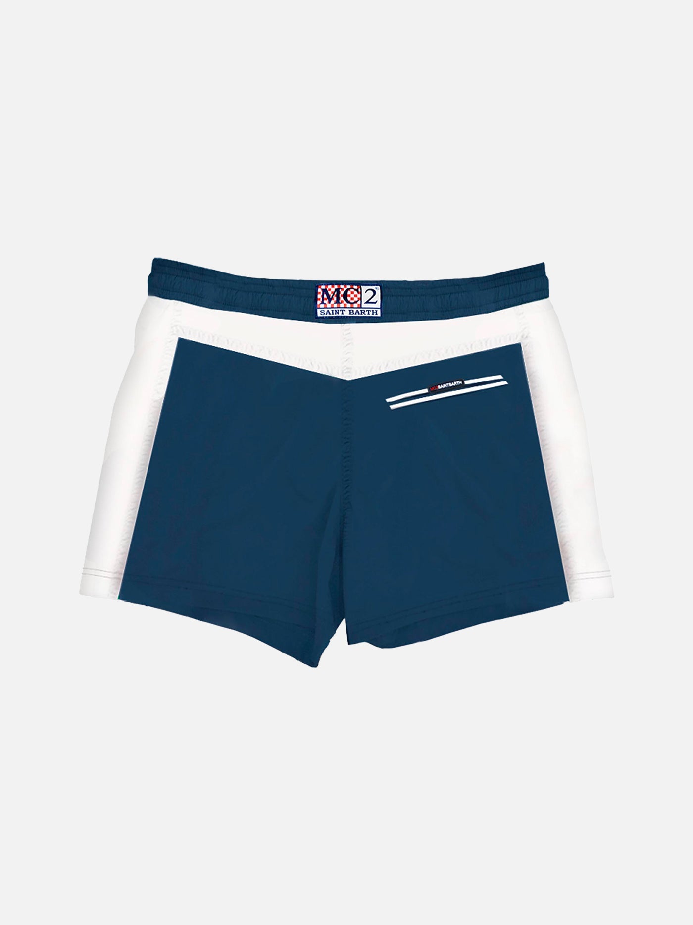 Costume da bagno da bambino con bande e toppa