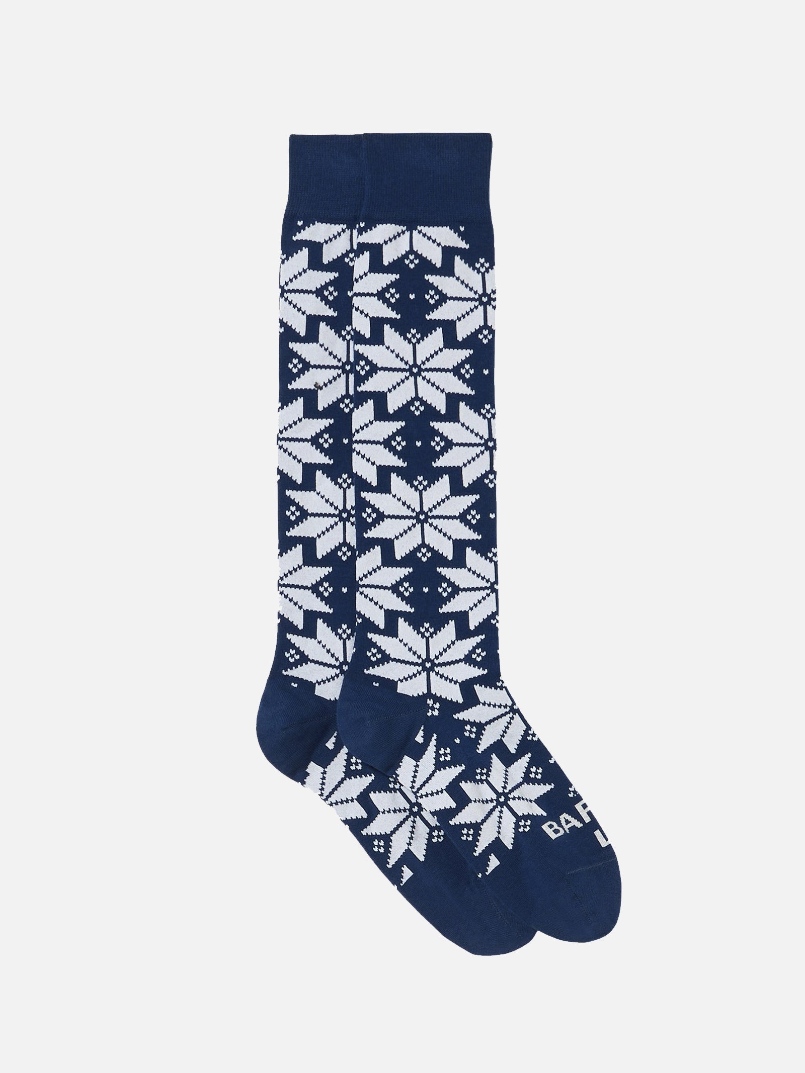 Calze lunghe con motivo nordico blu